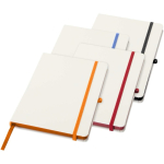 Cuaderno de tapa dura con cierre elástico y tacto suave A5 hojas a rayas color negro segunda vista varios colores