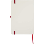 Cuaderno de tapa dura con cierre elástico y tacto suave A5 hojas a rayas color rojo segunda vista trasera