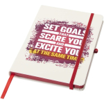 Cuaderno de tapa dura con cierre elástico y tacto suave A5 hojas a rayas color rojo