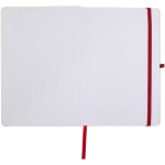 Cuaderno de tapa dura con cierre elástico y tacto suave A5 hojas a rayas color rojo tercera vista frontal