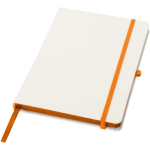 Cuaderno de tapa dura con cierre elástico y tacto suave A5 hojas a rayas color naranja