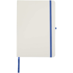 Cuaderno de tapa dura con cierre elástico y tacto suave A5 hojas a rayas color azul real segunda vista frontal