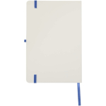Cuaderno de tapa dura con cierre elástico y tacto suave A5 hojas a rayas color azul real segunda vista trasera