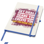 Cuaderno de tapa dura con cierre elástico y tacto suave A5 hojas a rayas color azul real
