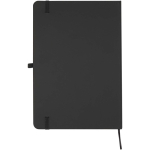 Set de cuaderno A5 de tapa dura y bolígrafo de tinta azul color negro segunda vista trasera