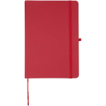 Set de cuaderno A5 de tapa dura y bolígrafo de tinta azul color rojo segunda vista frontal