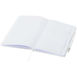 Set de cuaderno A5 de tapa dura y bolígrafo de tinta azul color blanco segunda vista