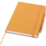 Set de cuaderno A5 de tapa dura y bolígrafo de tinta azul color naranja