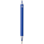 Set de cuaderno A5 de tapa dura y bolígrafo de tinta azul color azul real tercera vista trasera