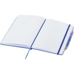 Set de cuaderno A5 de tapa dura y bolígrafo de tinta azul color azul real segunda vista