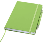 Set de cuaderno A5 de tapa dura y bolígrafo de tinta azul color verde lima