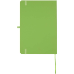 Set de cuaderno A5 de tapa dura y bolígrafo de tinta azul color verde lima segunda vista trasera