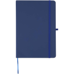 Set de cuaderno A5 de tapa dura y bolígrafo de tinta azul color azul marino segunda vista frontal