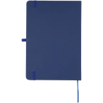 Set de cuaderno A5 de tapa dura y bolígrafo de tinta azul color azul marino segunda vista trasera