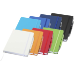 Set de cuaderno A5 de tapa dura y bolígrafo de tinta azul color azul marino segunda vista varios colores