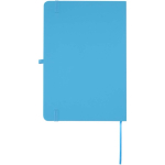 Set de cuaderno A5 de tapa dura y bolígrafo de tinta azul color azul claro segunda vista trasera