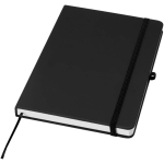 Cuaderno con tapa dura de piel sintética A5 hojas a rayas color negro