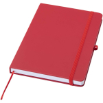 Cuaderno con tapa dura de piel sintética A5 hojas a rayas color rojo