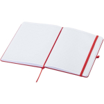 Cuaderno con tapa dura de piel sintética A5 hojas a rayas color rojo segunda vista