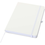 Cuaderno con tapa dura de piel sintética A5 hojas a rayas color blanco
