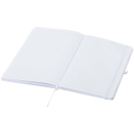 Cuaderno con tapa dura de piel sintética A5 hojas a rayas color blanco segunda vista