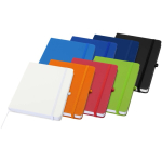 Cuaderno con tapa dura de piel sintética A5 hojas a rayas color blanco segunda vista varios colores