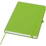 Cuaderno con tapa dura de piel sintética A5 hojas a rayas color verde lima