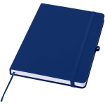 Cuaderno con tapa dura de piel sintética A5 hojas a rayas color azul marino