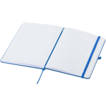 Cuaderno con tapa dura de piel sintética A5 hojas a rayas color azul claro segunda vista