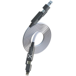 Cable de carga con recogida magnética con doble entrada 60W color gris