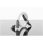 Cable de carga con recogida magnética con doble entrada 60W color gris quinta vista