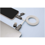 Cable de carga con recogida magnética con doble entrada 60W color gris imagen de estilo de vida 2