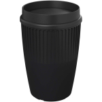 Vaso reutilizable con tapa 360° y reborde aislante 350ml color negro