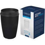 Vaso reutilizable con tapa 360° y reborde aislante 350ml color negro cuarta vista