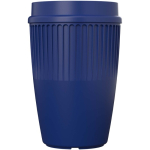 Vaso reutilizable con tapa 360° y reborde aislante 350ml color azul segunda vista frontal