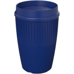 Vaso reutilizable con tapa 360° y reborde aislante 350ml color azul