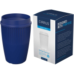 Vaso reutilizable con tapa 360° y reborde aislante 350ml color azul cuarta vista