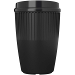 Vaso reutilizable de plástico reciclado una pared 350ml color negro segunda vista frontal