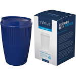 Vaso reutilizable de plástico reciclado una pared 350ml color azul cuarta vista