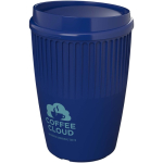 Vaso reutilizable de plástico reciclado una pared 350ml color azul vista impresa logo 2