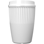 Vaso reutilizable de plástico reciclado una pared 350ml color blanco segunda vista frontal