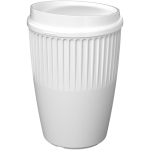 Vaso reutilizable de plástico reciclado una pared 350ml color blanco