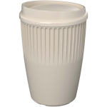 Vaso reutilizable de plástico reciclado una pared 350ml color arena