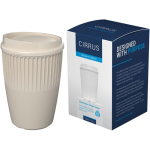 Vaso reutilizable de plástico reciclado una pared 350ml color arena cuarta vista