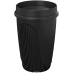 Vaso de una pared con tapa 360° y reborde aislante 350ml color negro