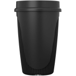 Vaso de una pared con tapa 360° y reborde aislante 350ml color negro segunda vista lateral