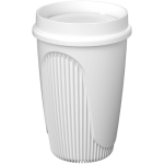 Vaso de una pared con tapa 360° y reborde aislante 350ml color blanco