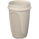 Vaso de una pared con tapa 360° y reborde aislante 350ml color arena