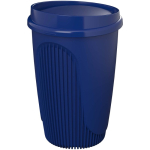 Vaso reutilizable con tapa clip y reborde aislante 350ml color azul
