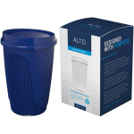 Vaso reutilizable con tapa clip y reborde aislante 350ml color azul cuarta vista